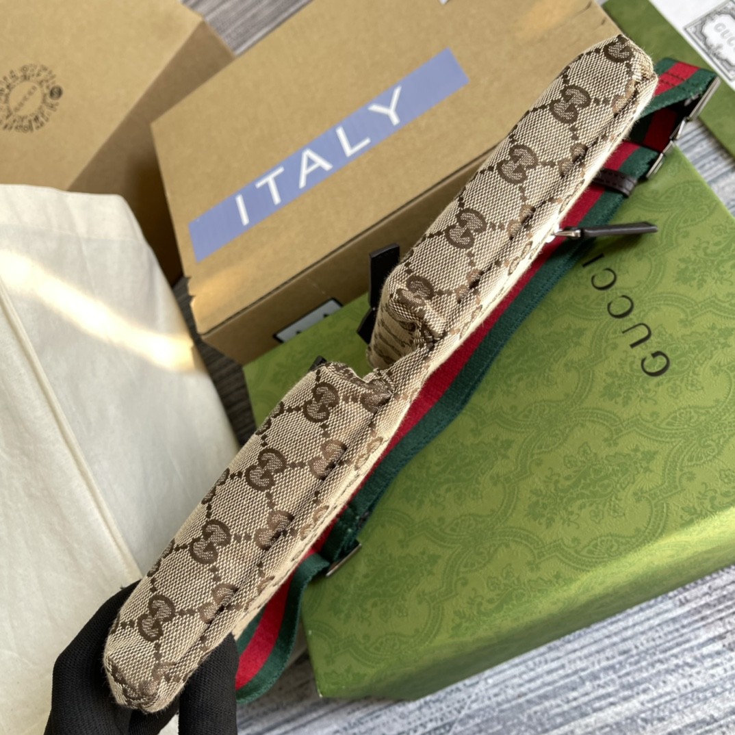 구찌 GUCCI GG 자가드 투포켓 힙색