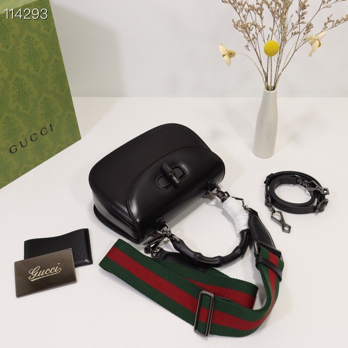 구찌 뱀부 스몰 탑 핸들백