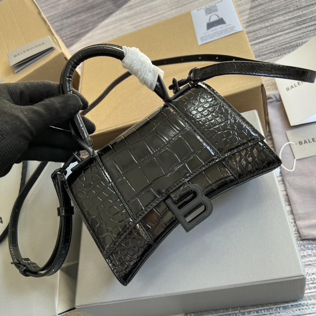 구찌 GUCCI  X 발렌시아가 아워글래스 미니 탑 핸들백