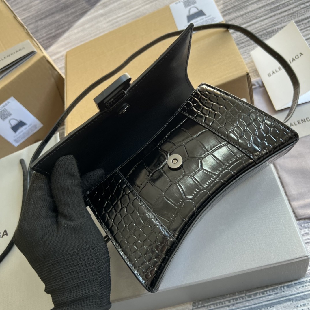 구찌 GUCCI  X 발렌시아가 아워글래스 미니 탑 핸들백