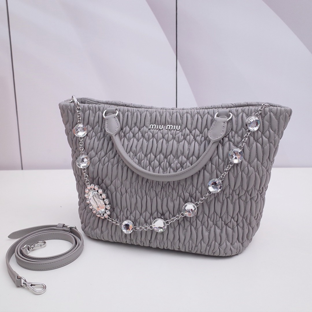 미우미우 마테라쎄 크리스탈 체인 투웨이 토트백