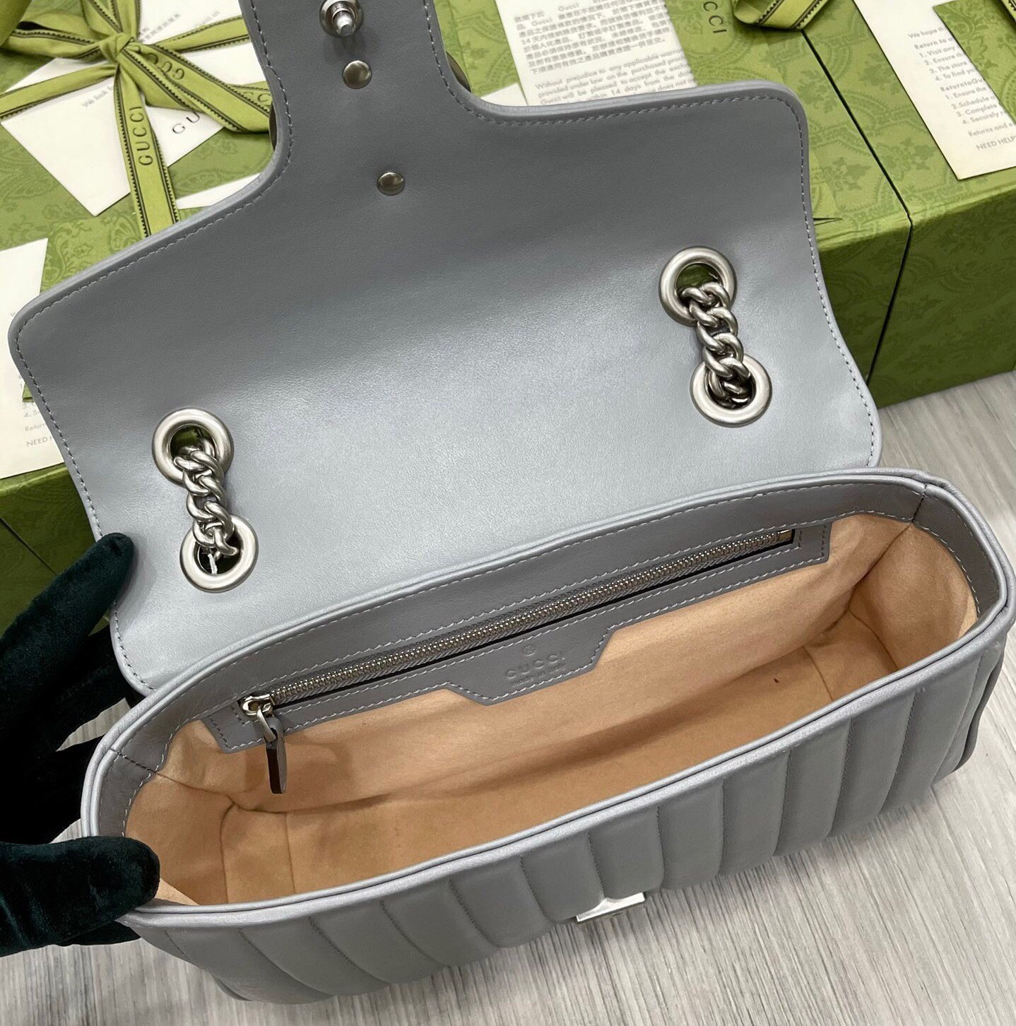 구찌 GUCCI 마몬트 마틀라세 스몰 숄더 백