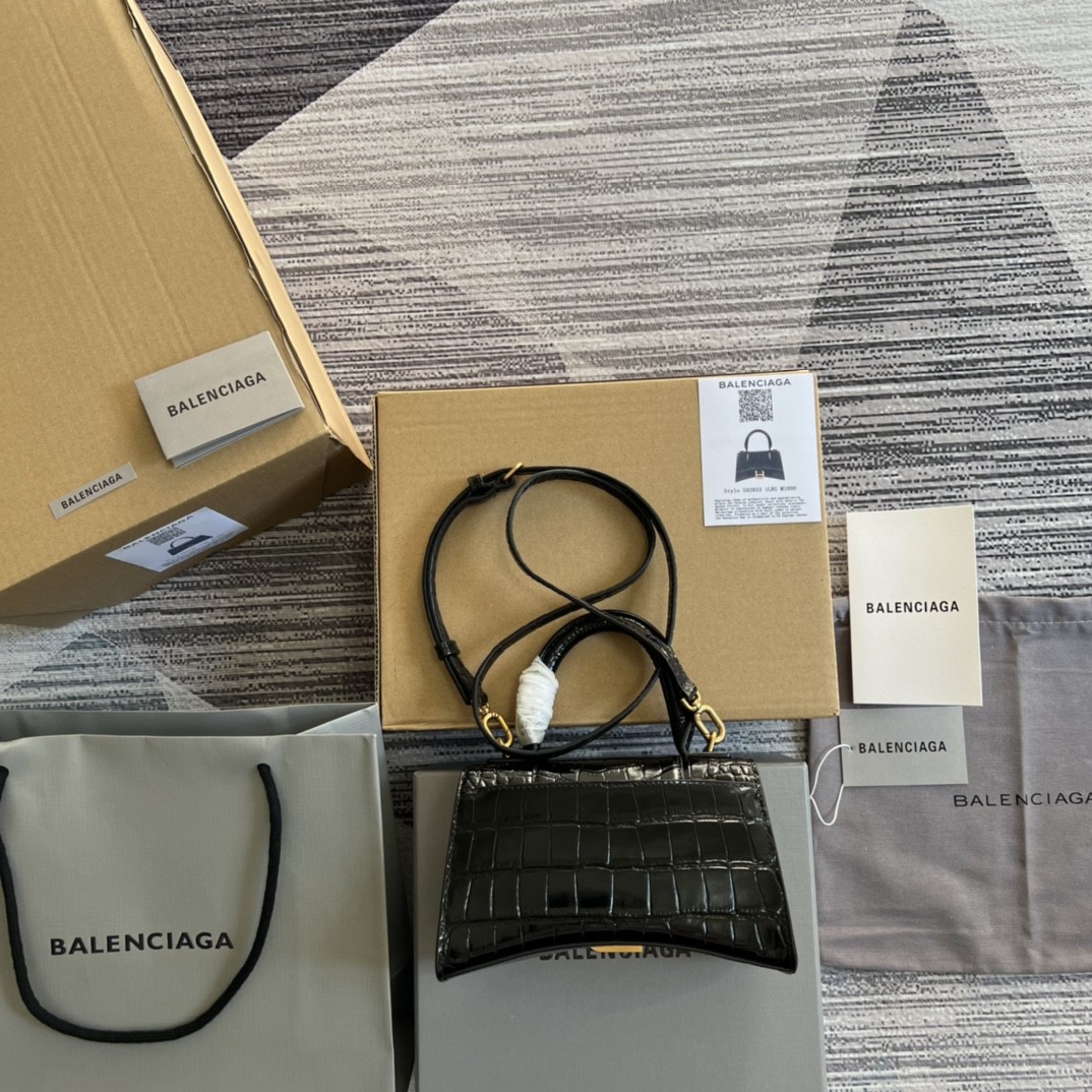 구찌 GUCCI  X 발렌시아가 아워글래스 미니 탑 핸들백