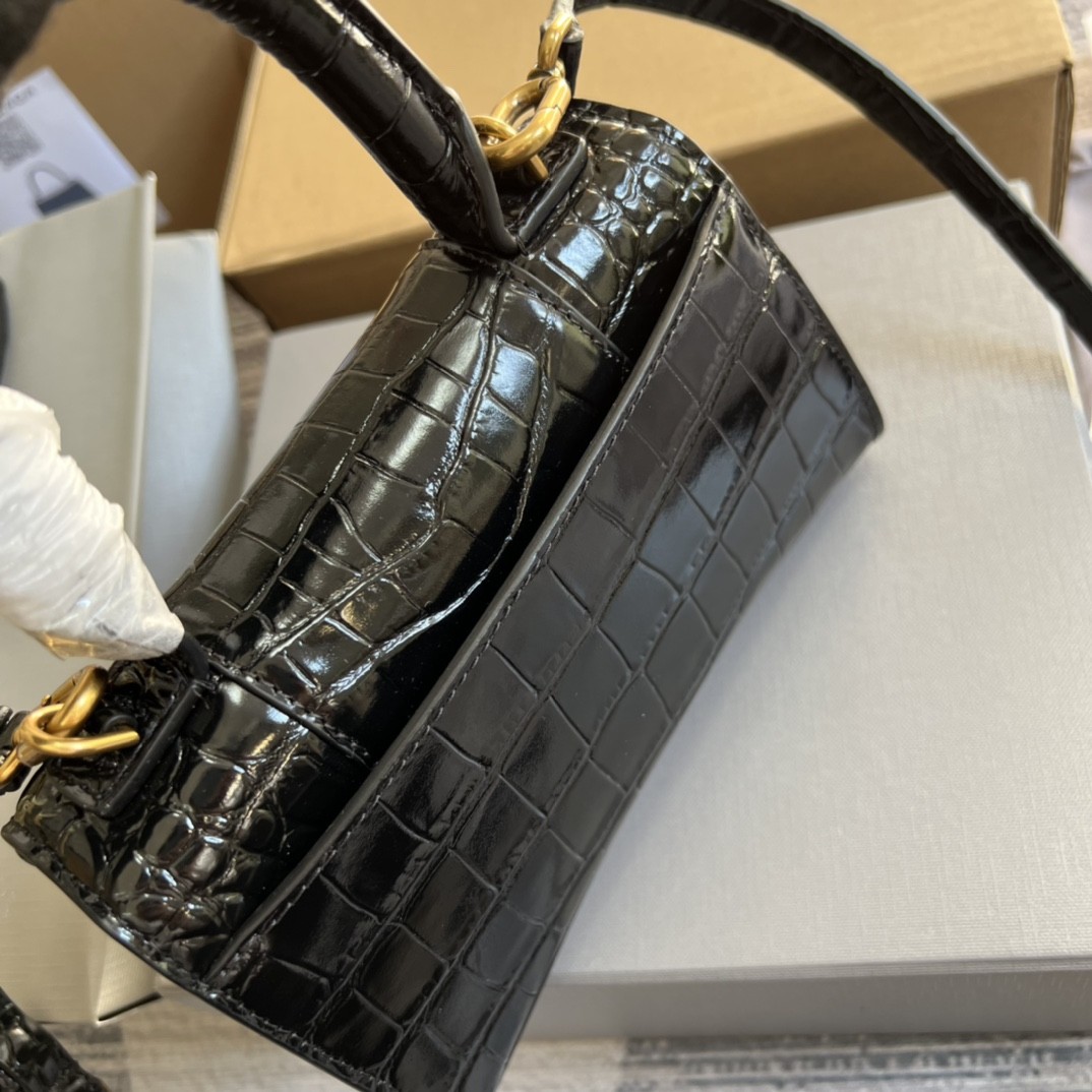 구찌 GUCCI  X 발렌시아가 아워글래스 미니 탑 핸들백