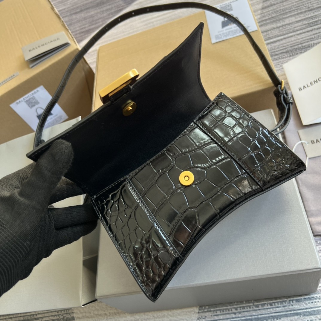 구찌 GUCCI  X 발렌시아가 아워글래스 미니 탑 핸들백