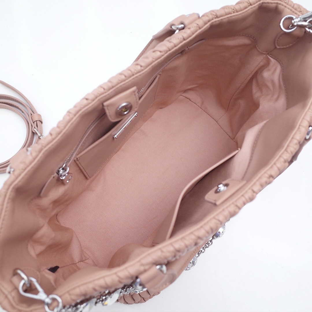 미우미우 마테라쎄 크리스탈 체인 투웨이 토트백