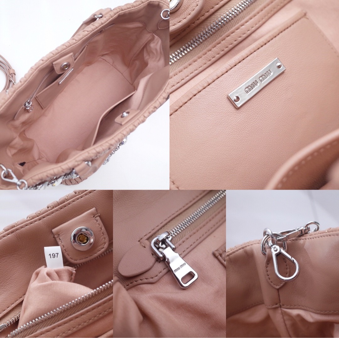 미우미우 마테라쎄 크리스탈 체인 투웨이 토트백