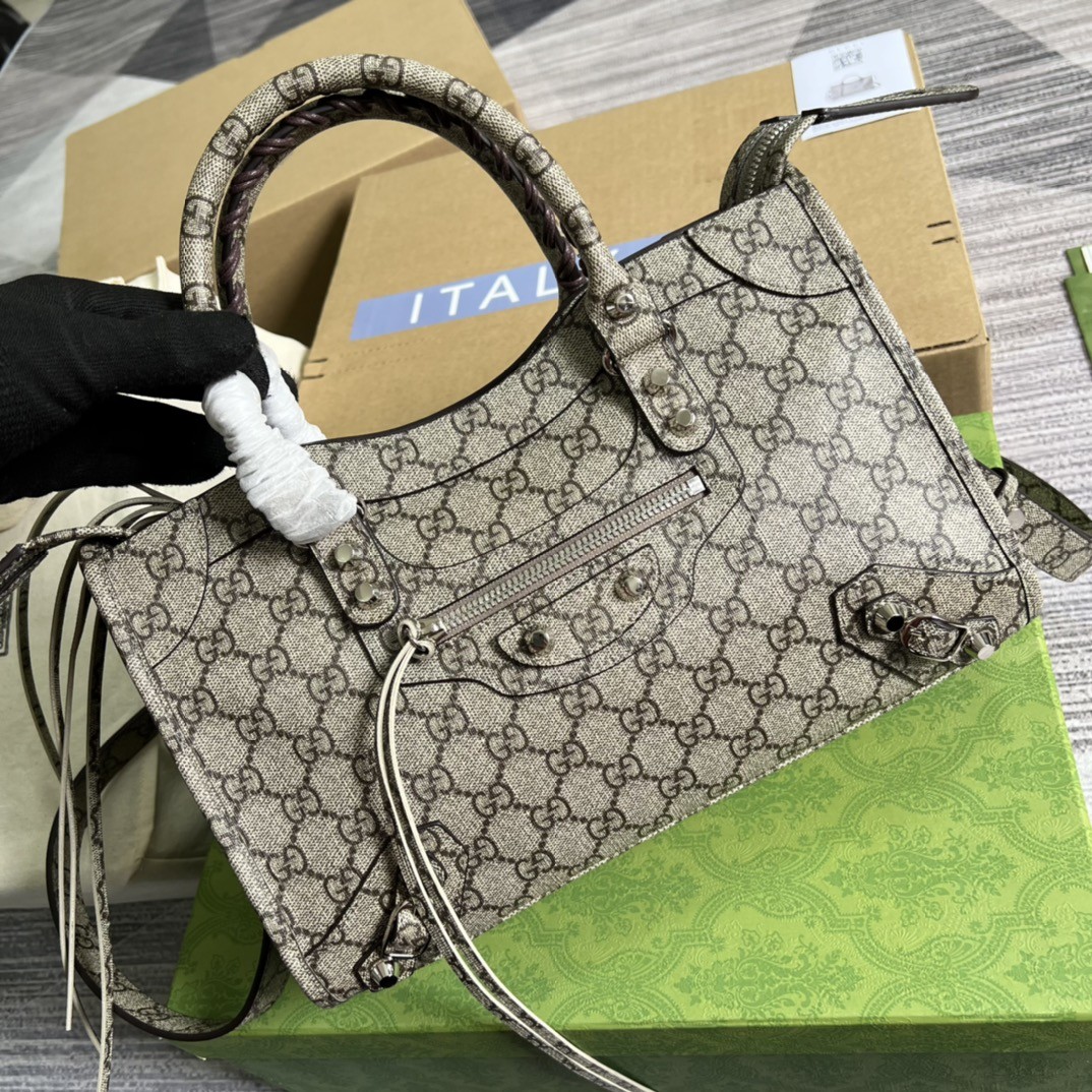 구찌 GUCCI x 발렌시아가 해커 프로젝트 네오 클래식 탑 핸들백