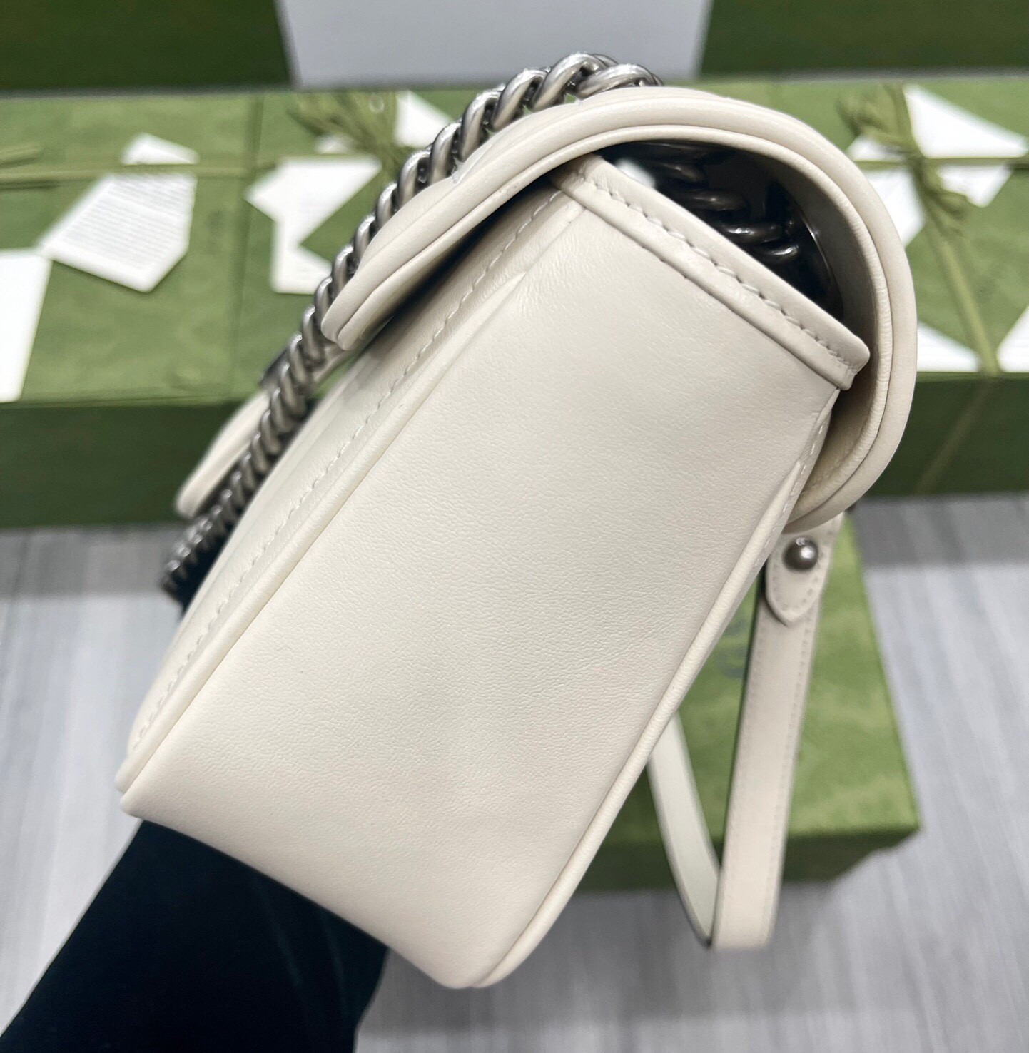 구찌 GUCCI 마몬트 마틀라세 스몰 숄더 백