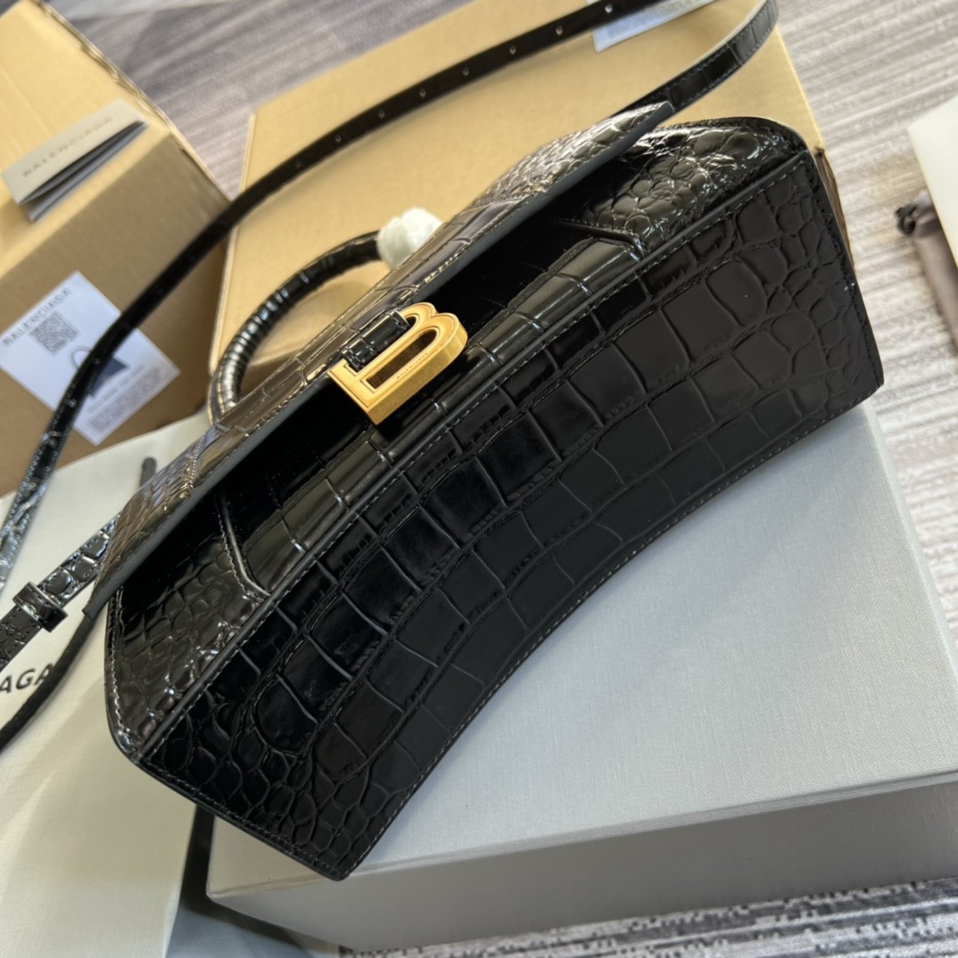 구찌 GUCCI  X 발렌시아가 아워글래스 스몰 탑 핸들백