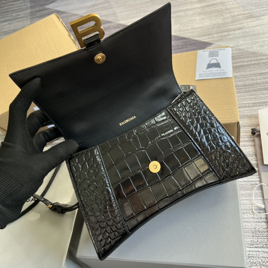 구찌 GUCCI  X 발렌시아가 아워글래스 스몰 탑 핸들백