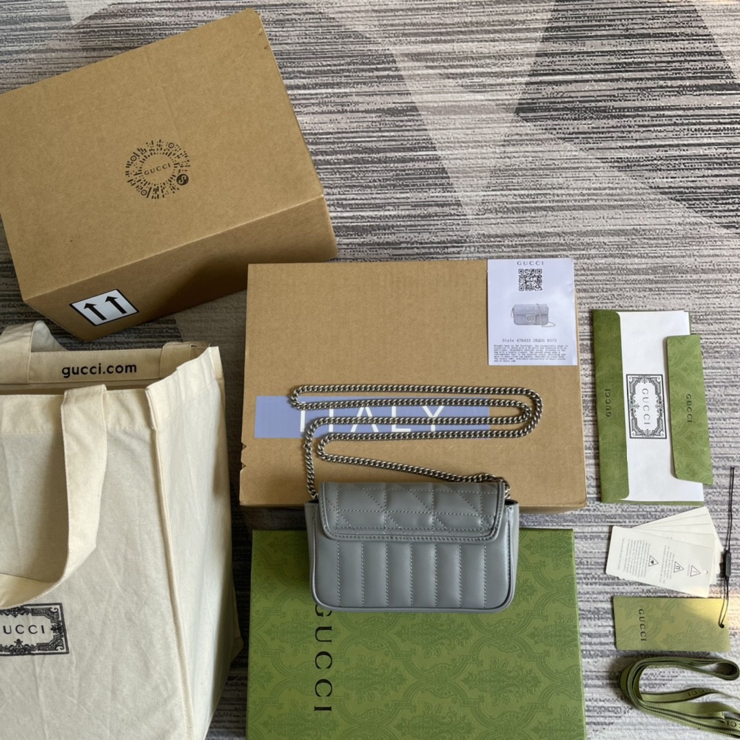 구찌 GUCCI GG 마몬트 마틀라세 슈퍼 미니 백