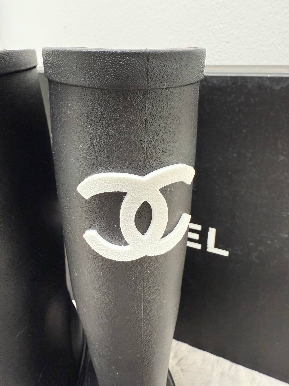 샤넬 CC로고 레인부츠 블랙