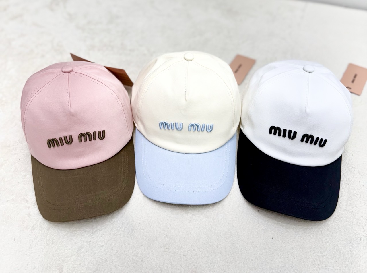 미우미우 볼캡 모자(핑크,크림,화이트)