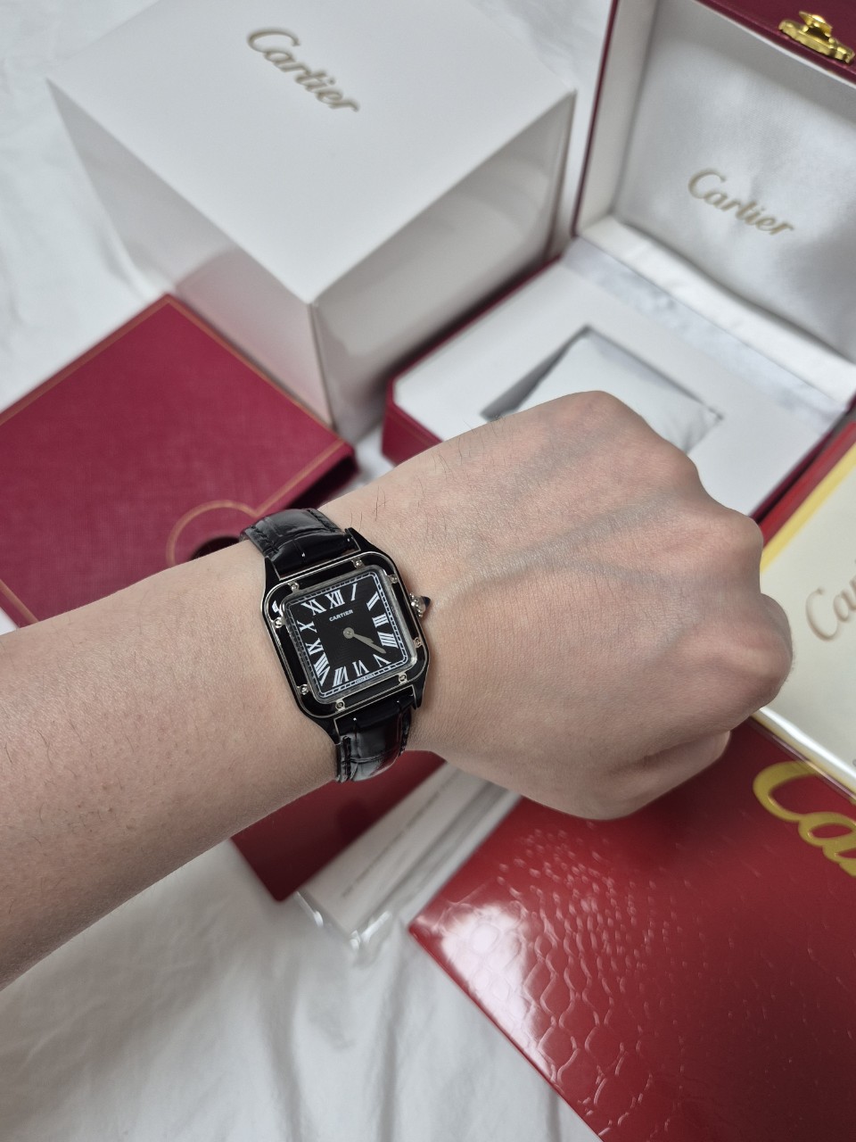 까르띠에 산토스 블랙 (여성)