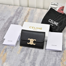 셀린느 플랩 카드지갑 블랙 금장