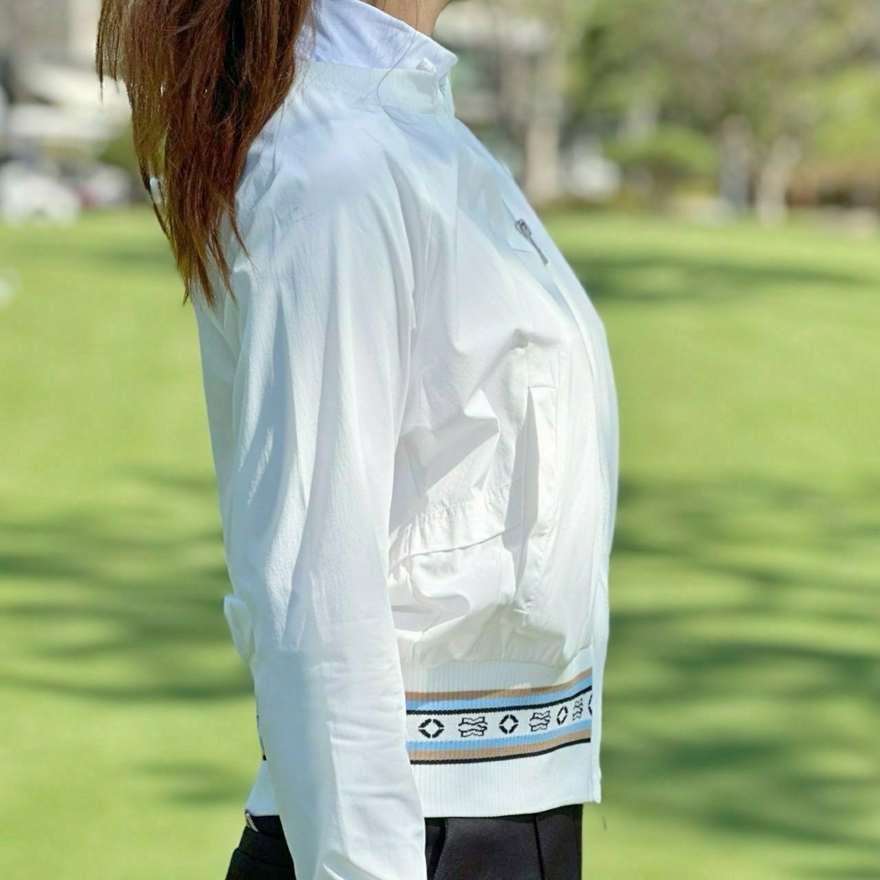 사우스케이프 모노그램 스트라이프 우븐 점퍼  (WOMEN)