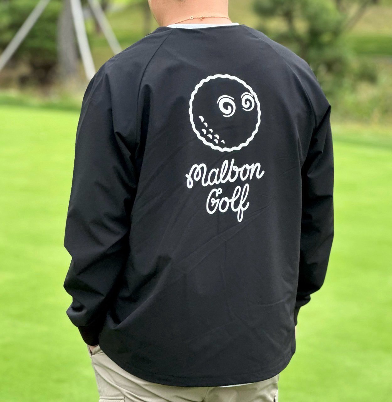 [ MALBON ] 말본 오버핏 볼 스크립트 맨투맨