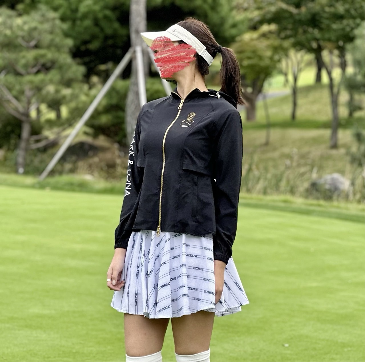 [ MARK&RONA ] 마크&로나 큐빅 로고포인트 우븐 아우터