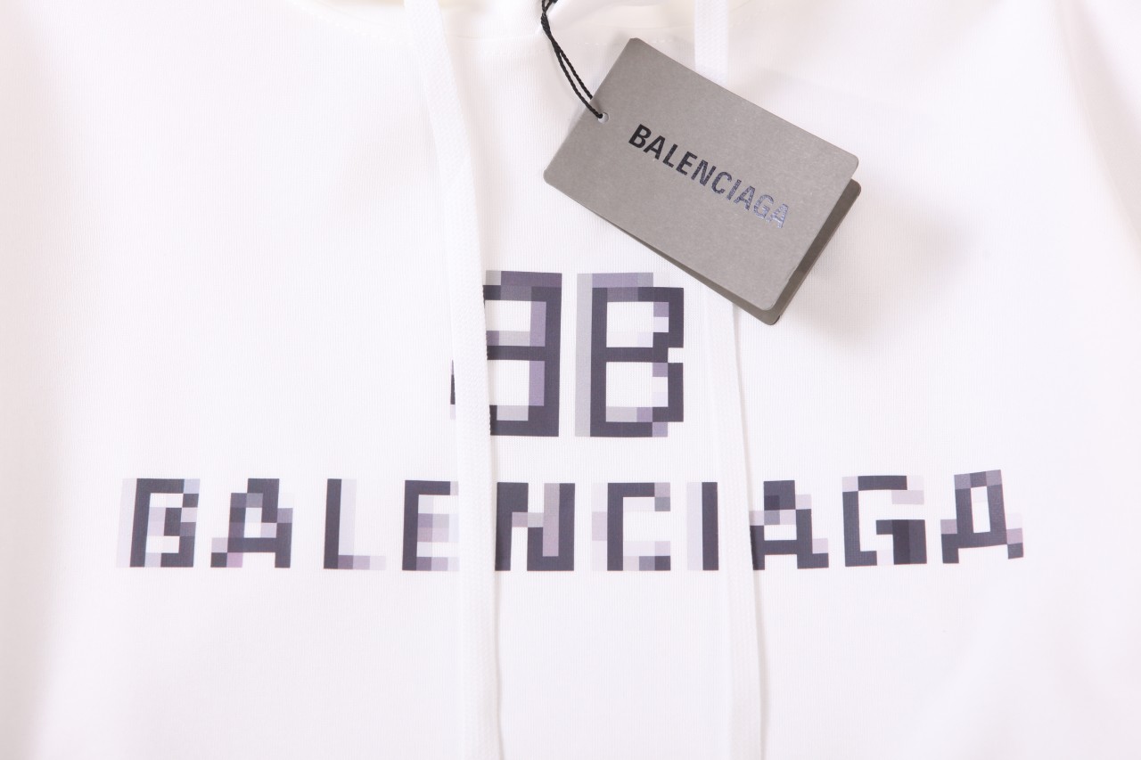 [BALEN CIAGA ] 발렌시아가 Pixel-Logo   후드탑