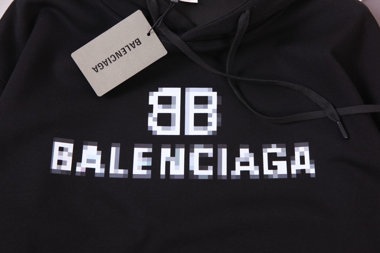 [BALEN CIAGA ] 발렌시아가 Pixel-Logo   후드탑