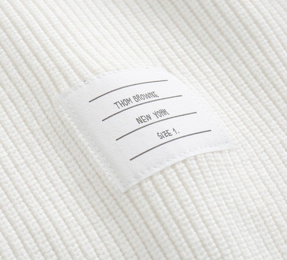 톰브라운 신상 사선 넥배색 양모 라운드