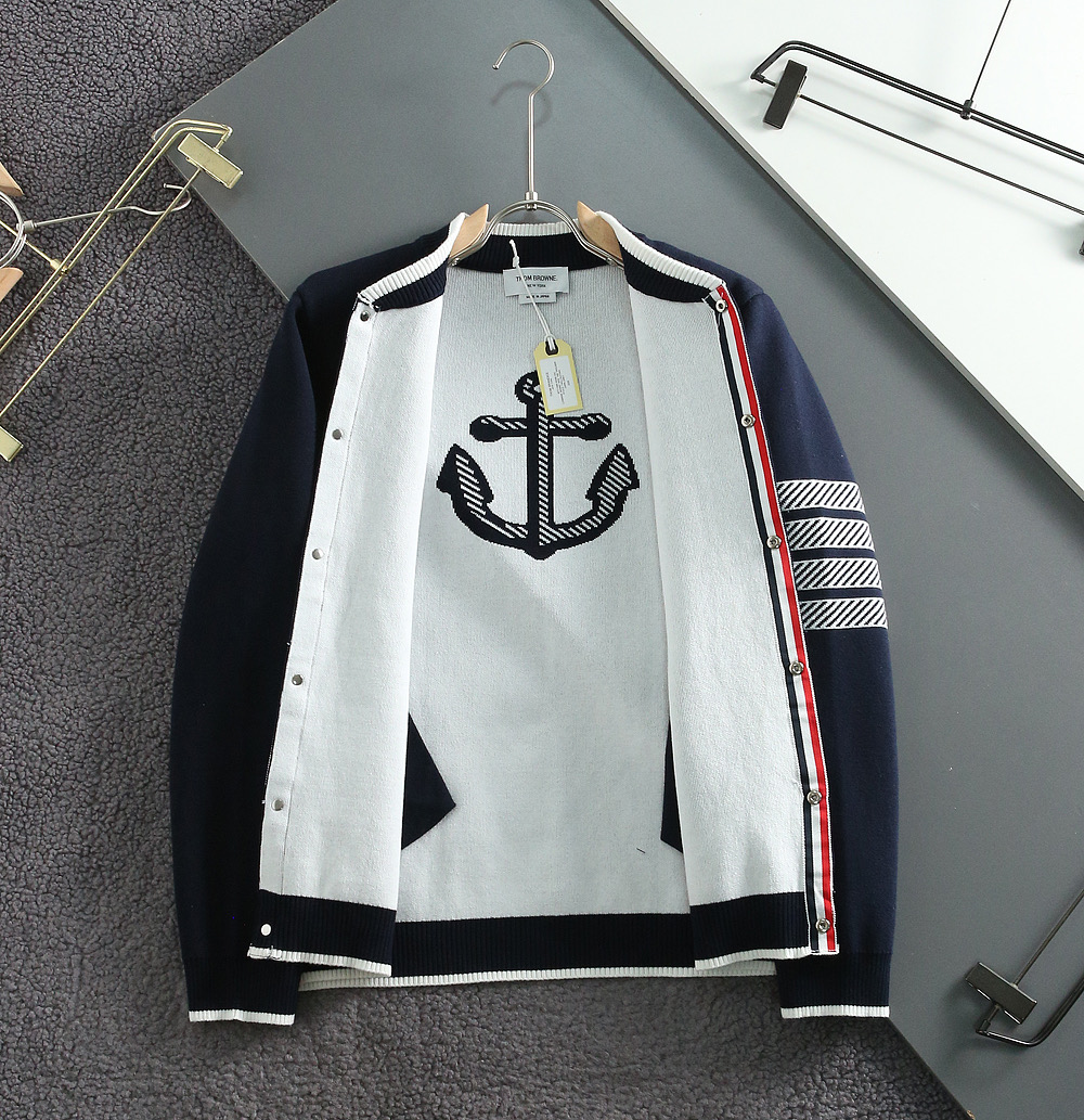 톰브라운  4바 앵커자가드 자수로고 양모 버턴쟈켓