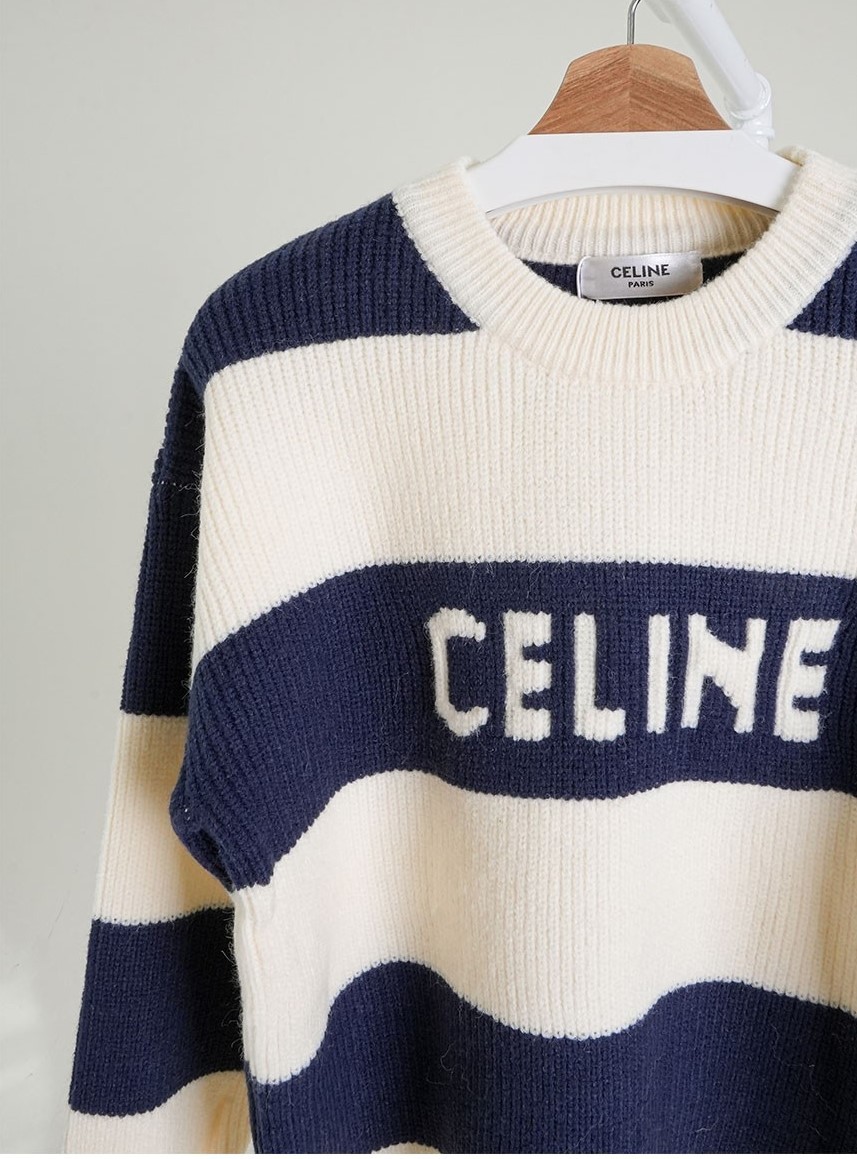 수입고급 셀린느 스트라이프 니트