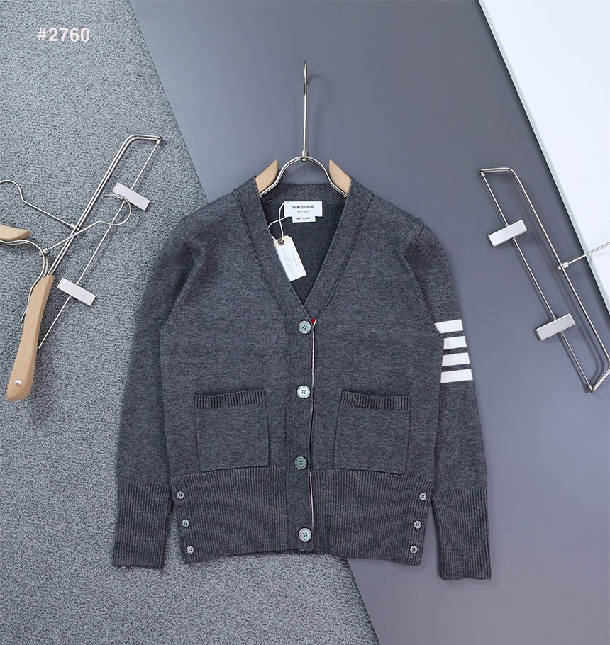 [THOM BROWNE] 톰브라운 여성 사선완장 클래식 브이넥 가디건