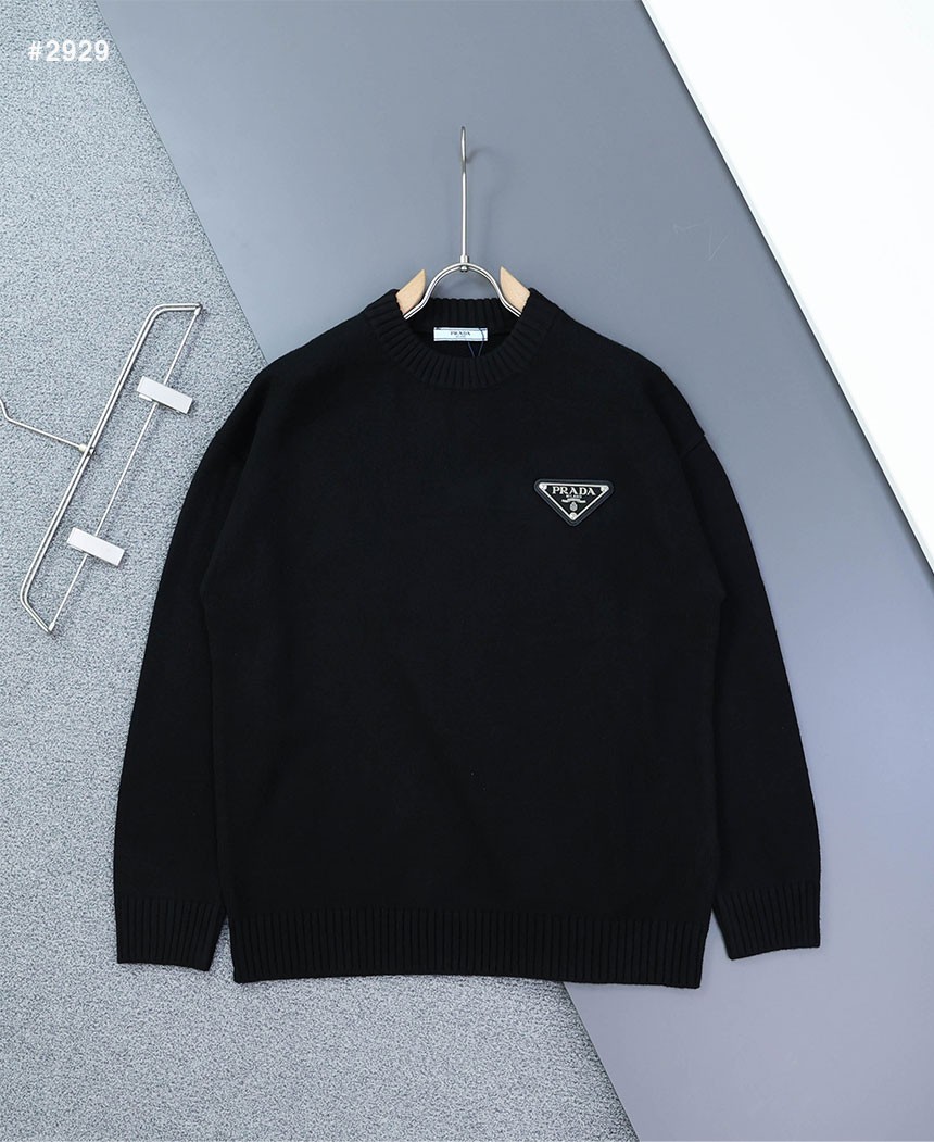 [PRADA] 프라다 빅플레이트 삼각로고 라운드 니트