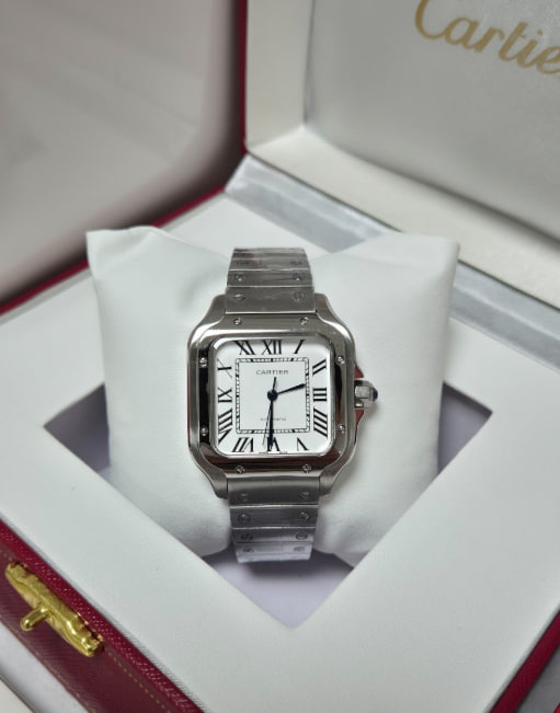 까르띠에 산토스 실버 미디움 (여성)