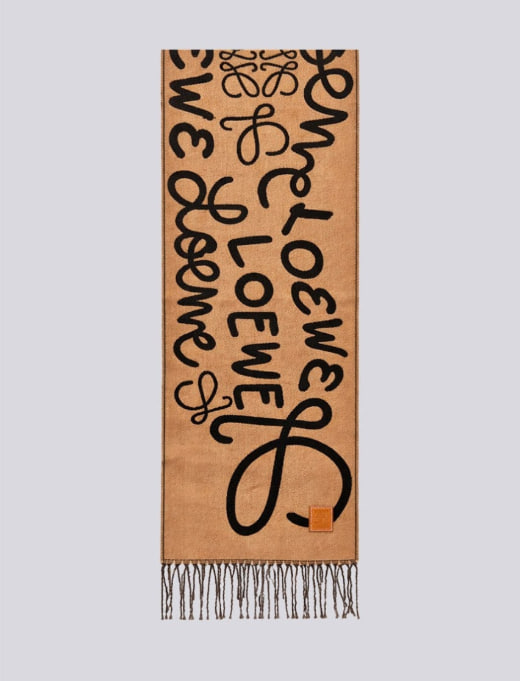 [LOEWE] 로에베 아나그램 아트워크 울 자카드 태슬 머플러