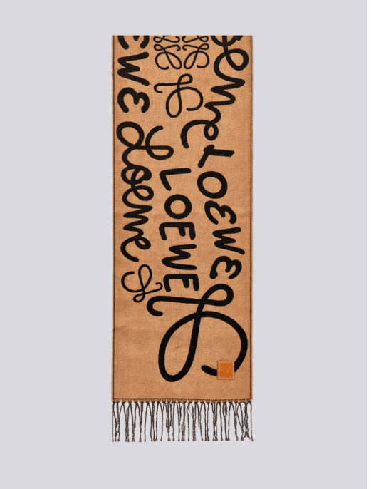 [LOEWE] 로에베 아나그램 아트워크 울 자카드 태슬 머플러