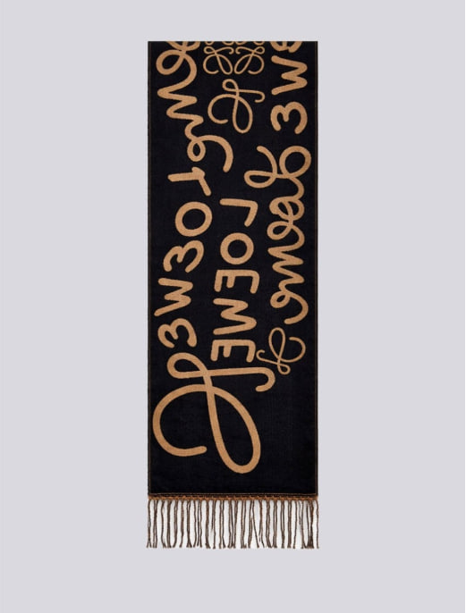 [LOEWE] 로에베 아나그램 아트워크 울 자카드 태슬 머플러
