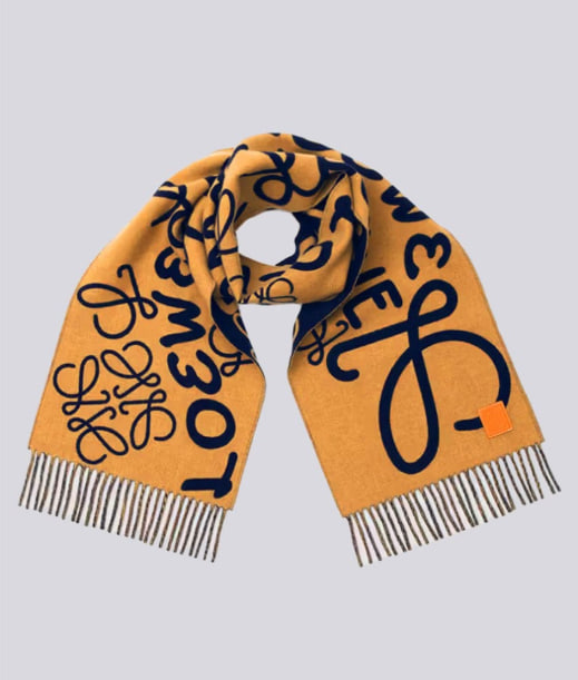 [LOEWE] 로에베 아나그램 아트워크 울 자카드 태슬 머플러
