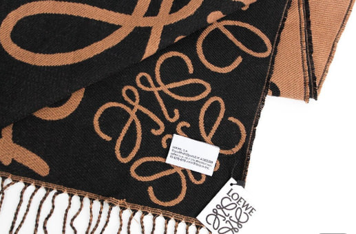 [LOEWE] 로에베 아나그램 아트워크 울 자카드 태슬 머플러