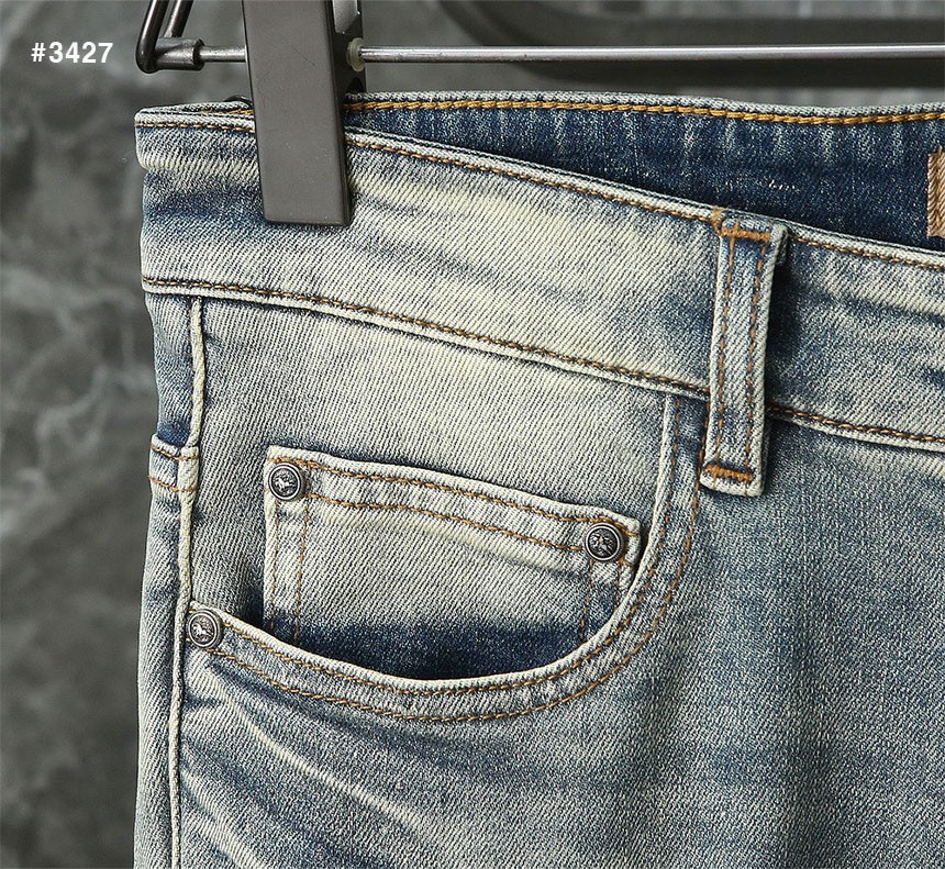 [BURBERRY] 버버리 레드 기마자수 워싱 데님 팬츠