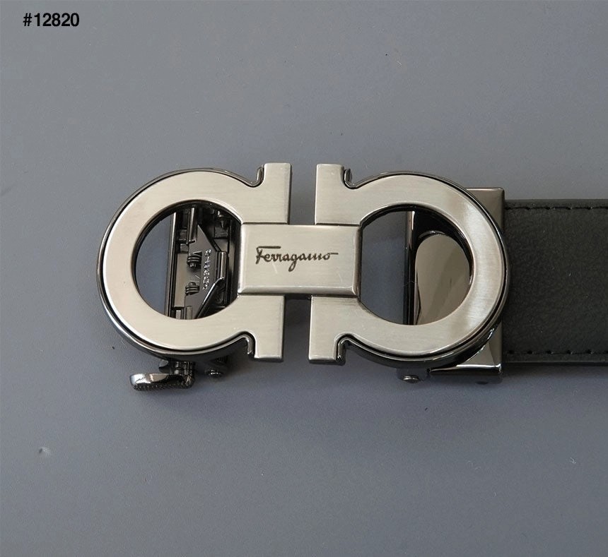 [ferragamo] 페레가모 수입 간치니 실버 남성 자동벨트