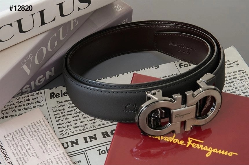 [ferragamo] 페레가모 수입 간치니 실버 남성 자동벨트