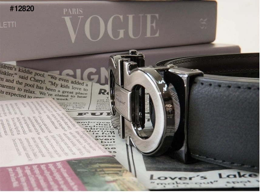 [ferragamo] 페레가모 수입 간치니 실버 남성 자동벨트